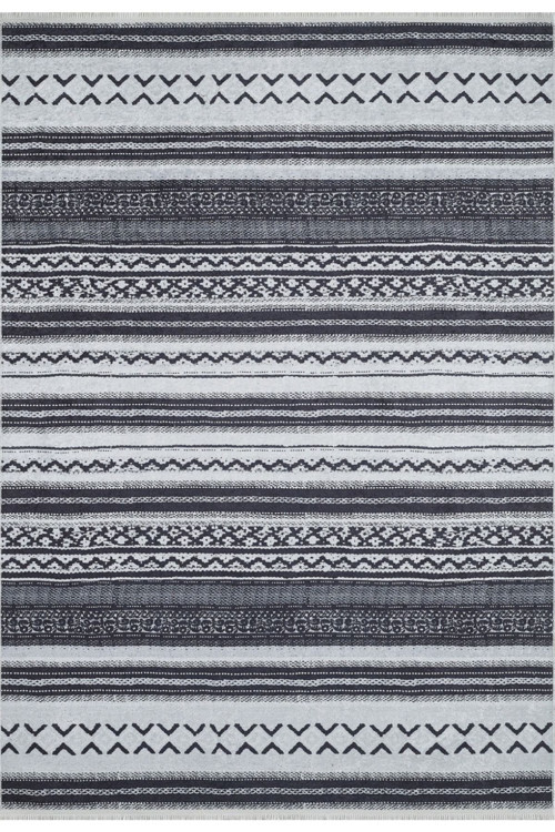 Coatzacoalcos Gri Modern Dijital Baskı Halı-Haln-HLN1747-200 x 400