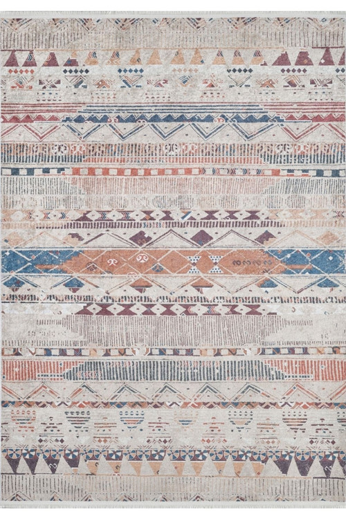 Ciudadvictoria Bej Modern Dijital Baskı Halı-Haln-HLN1717-100 x 200