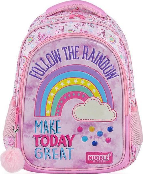 Okul Sırt Çantası Soft Rainbow Pembe Mu-6696