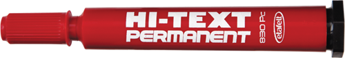 Hitext Markör Kalem Kesik Uç Kırmızı 12 Li 830-Pck (1 Paket 12 Adet)
