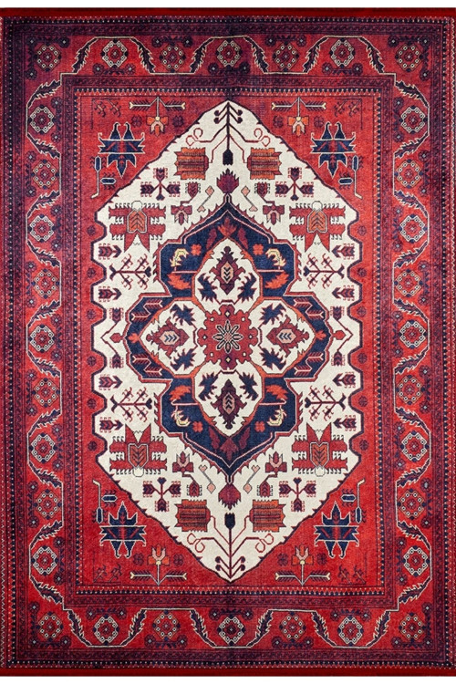 Verhnyayasalda Bej Klasik Dijital Baskı Halı-Haln-HLN295-80 x 150