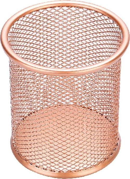 Masa Üstü Kalemlik Metal Perforeli Silindir Rose Gold 500