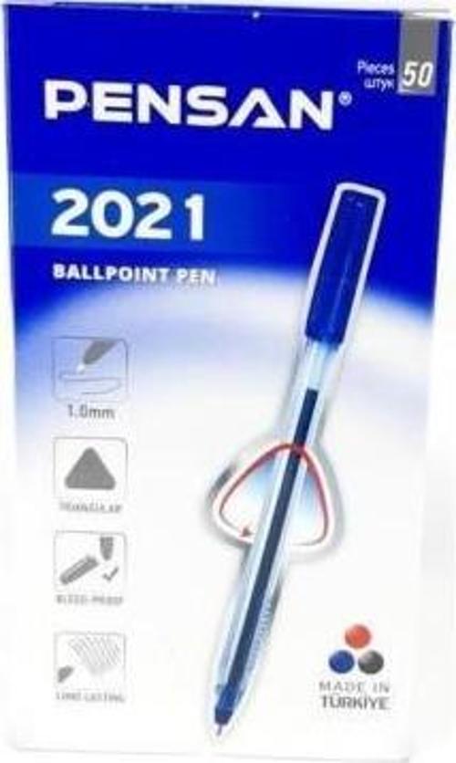 Tükenmez Kalem 1.0 Mm Üçgen Gövdeli Şeffaf Kırmızı (50 Li Paket) 2021