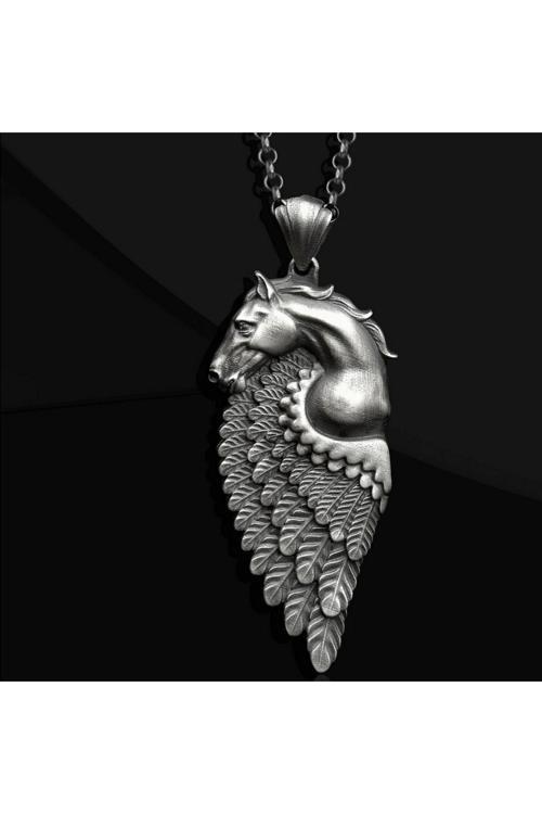 925 Ayar Pegasus Gümüş Kolye