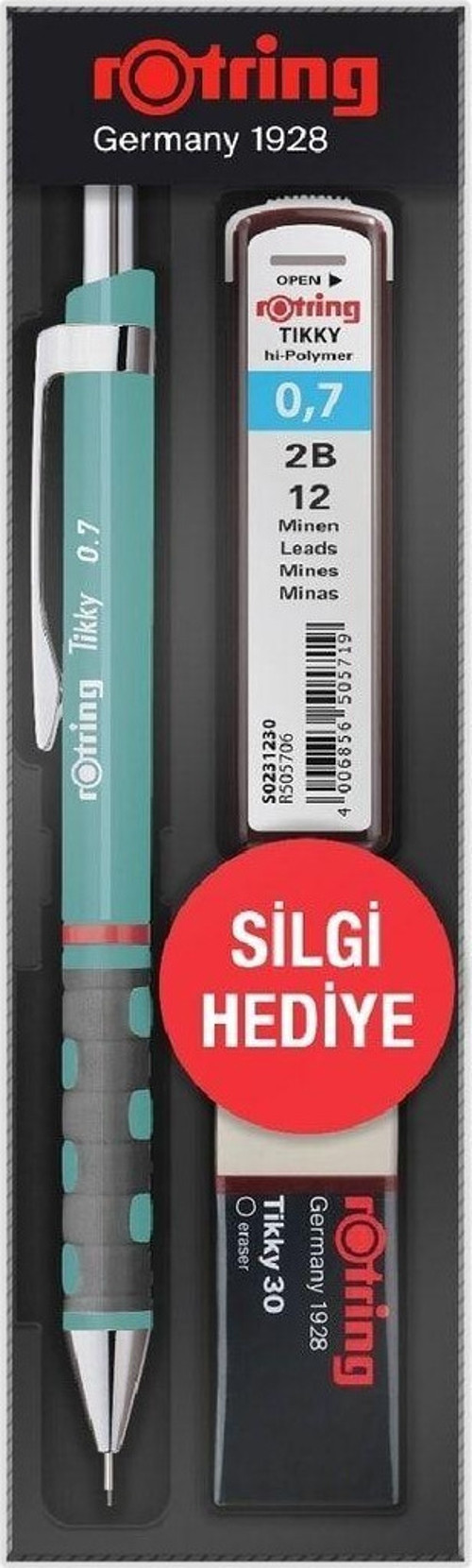 Okul Seti Tikky Versatil Kalem + Min + Silgi 3 Lü 0.7 Mm Deniz Mavi Ro-Kk07-07