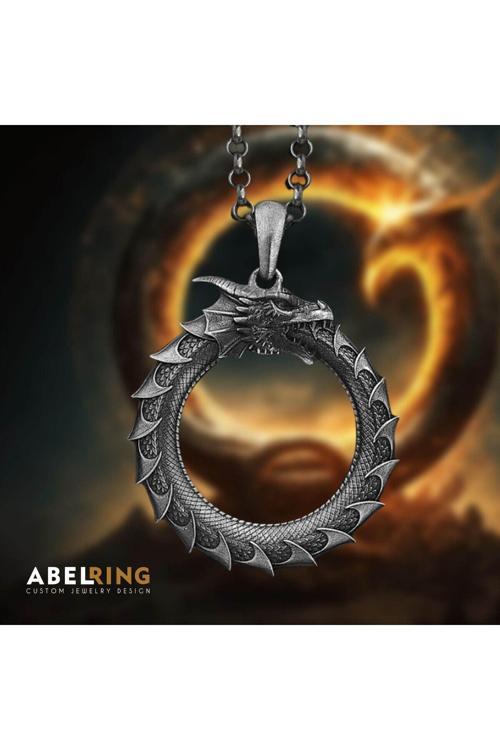 925 Ayar Ouroboros Gümüş Kolye