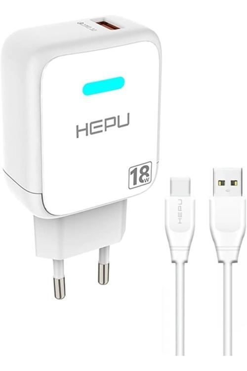 Hepu 3.0 Qualcomm 18W Hızlı Şarj Aleti Type-C Kablo Adaptör Set Samsung Huawei Xiaomi Uyumlu Hp618