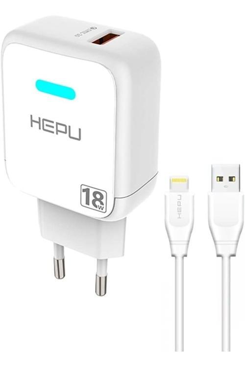 Hepu Iphone Tüm Serilerle Uyumlu Gerçek 18W 3.0 A Qualcomm Hızlı Şarj Aleti Hp618 İos Adaptör Set