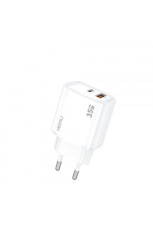 Hp-C30 35 Watt Gan Şarj Adaptörü 2-Port Fast Charger Hızlı Şarj Adaptörü Dual-Port Charger