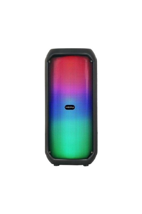 Ht-959 Taşınabilir Şarjlı Bluetooth Hoparlör 4 İnç Çift Bass Rgb Işıklı Usb/Bt/Tf Tws Ses Sistemi