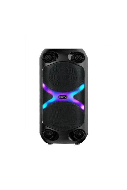 Ht-960 Taşınabilir Şarjlı Bluetooth Hoparlör 4 İnç Çift Bass Rgb Işıklı Usb/Bt/Tf Tws Ses Sistemi