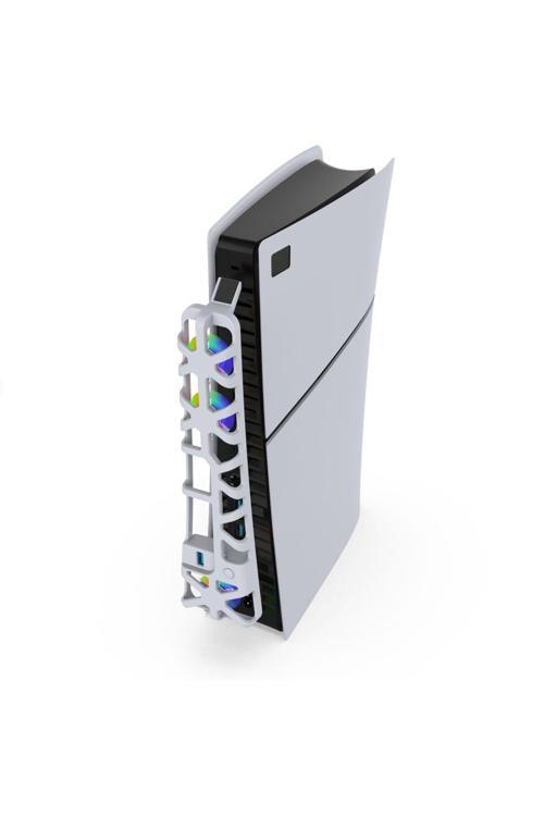 Ps5 Slim Uyumlu Soğutucu Led Işıklı Sessiz Fan 4000Rpm Usb 3.0 Radyatör Isı Emici Üç Fanlı
