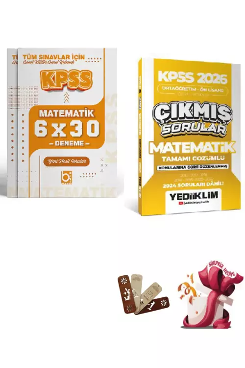 2026 KPSS GYGK Ortaöğretim Önlisans Matematik Çıkmış Sorular ve Deneme Seti Bigelio ve Yediiklim Yay