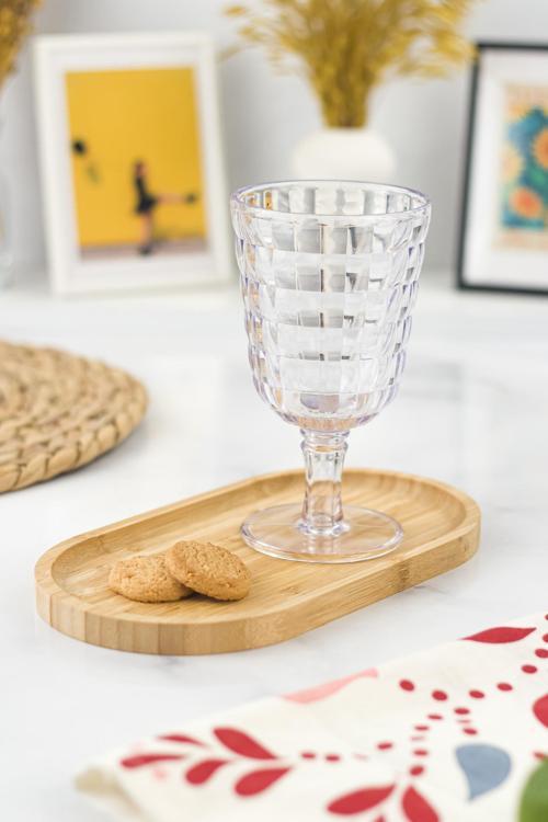 Allegra  Şeffaf Kadeh Bardak - 450 ml Tekli Akrilik Malzeme - Cam Değildir Kırılmaya Dayanıklı