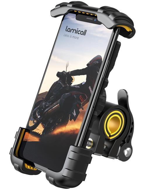Motosiklet ve Bisiklet Telefon Tutucu 360 Derece Döndürülebilir BM02YELLOW