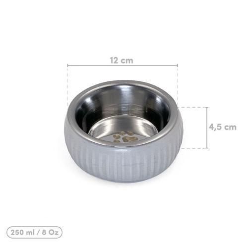 Büro Ev Evcil Hayvanı için Organik Gri Seramik Kedi Köpek Mama Kabı