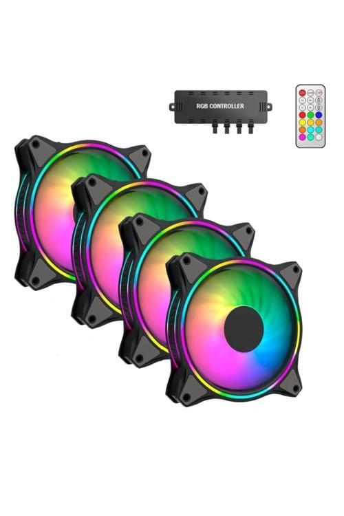 Air Turbine 4X120Mm 4'Lü Argb Pro Fan Seti Kit Kasa Fanı (Kontrolcülü Ve Kumandalı)