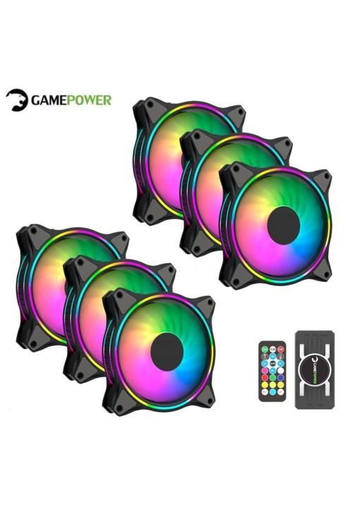 Air Turbine 6X120Mm Argb Kumandalı Fan Set Rgb Kit Sessiz Kasa Fanı