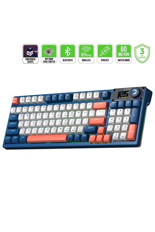 Gasket Elite X Rgb Wireless/Bluetooth/Kablolu Mekanik Hot-Swap Yağlı Switch Gasket Gaming Klavye