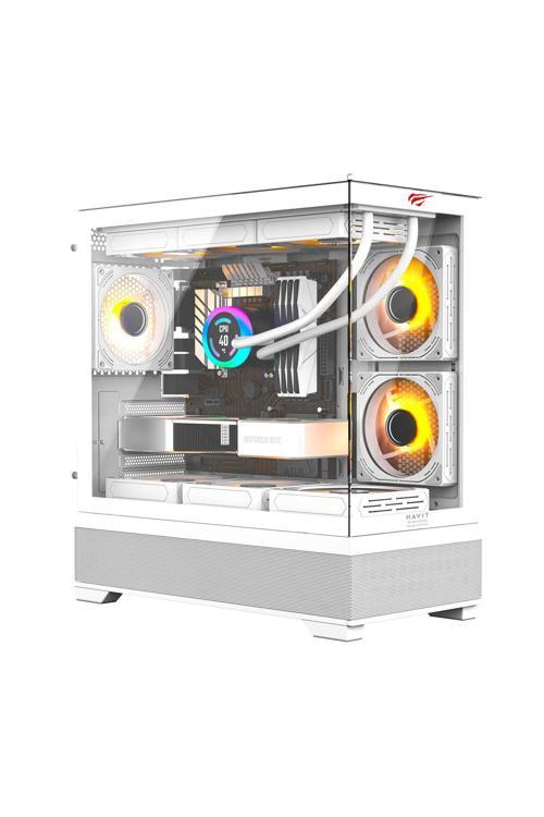 Cf925 Tamperli Cam Gaming Oyuncu Kasası Beyaz - 3 Rgb Fanlı, Kumandalı, Itx/M-Atx/Atx/E-Atx Uyumlu