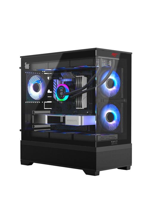 Cf925 Tamperli Cam Gaming Oyuncu Kasası Siyah - 3 Rgb Fanlı, Kumandalı, Itx/M-Atx/Atx/E-Atx Uyumlu