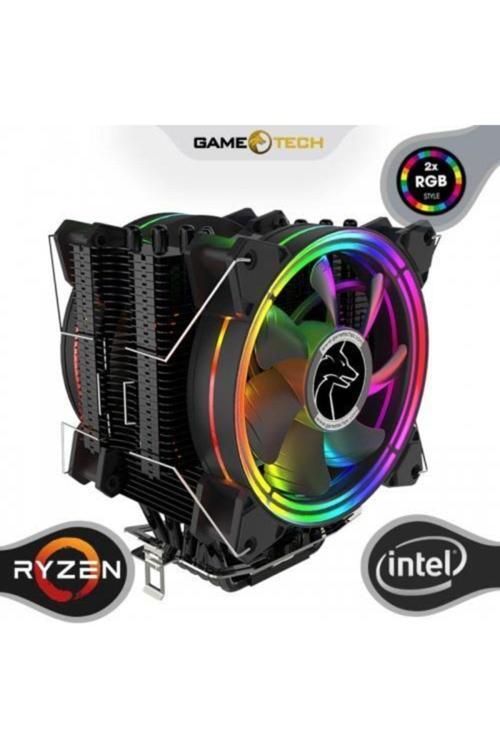 Gametech Freezer Pro Hd120 2X Rgb Işık 6X Bakır Kule Tipi Işlemci Fanı