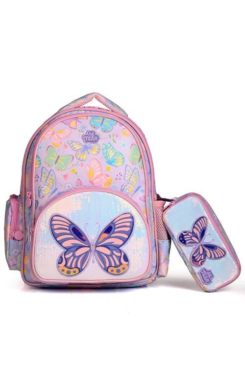 Buttrtfly 24169 Okul Sırt Çantası Kalemlikli Set