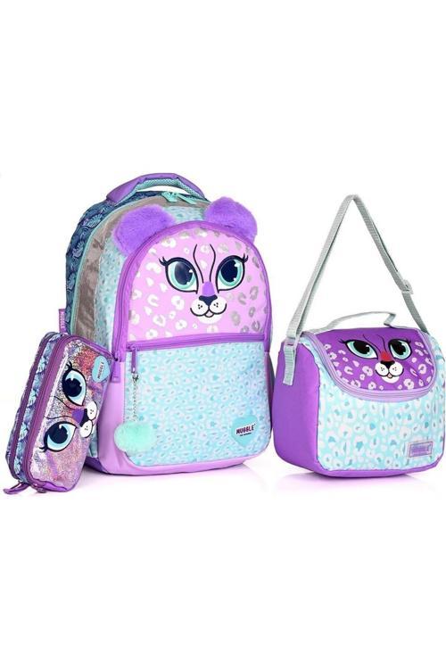 Shimmer Cat 3lü Seti Mu-9049 Okul Sırt Çantası,Beslenme Çantası,Kalem Çantası(Kutusu-Kalemlik)