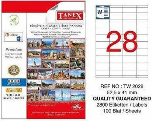Tw-2028 Lazer Etiket 52X41 Mm Tw2028Las10100