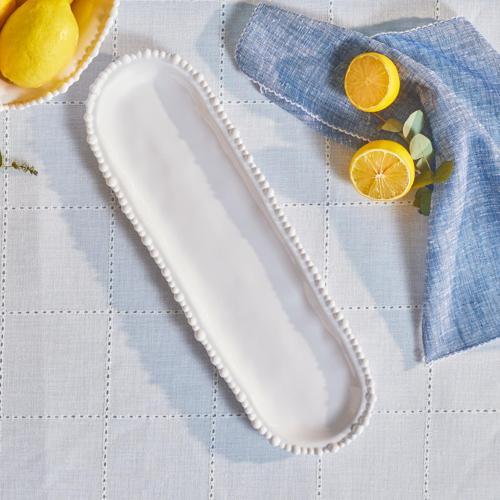 Perla Melamin Kayık Tabak 44 cm Beyaz