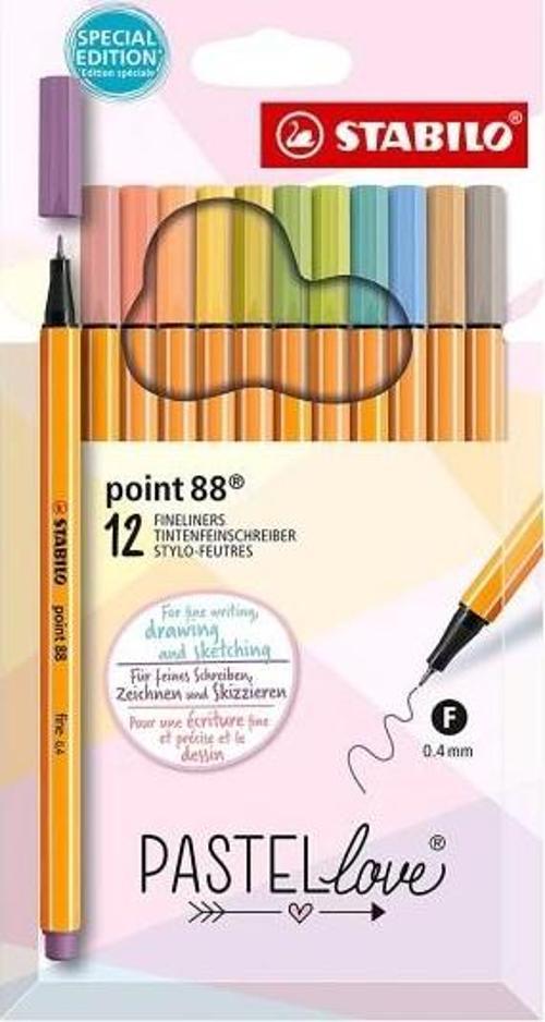 Point 88 Pastel Love 12 Renk Fineliner Kalem 0,4Mm 8812-7-7