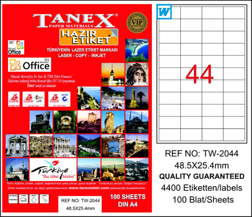 Tw-2044 Lazer Etiket 48X25 Mm Tw2044Las10100
