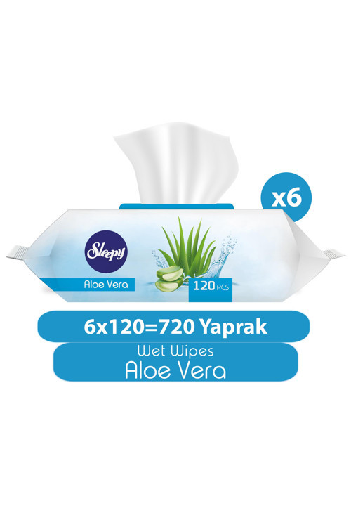Aloe Vera Islak Havlu 6x120 (720 Yaprak)