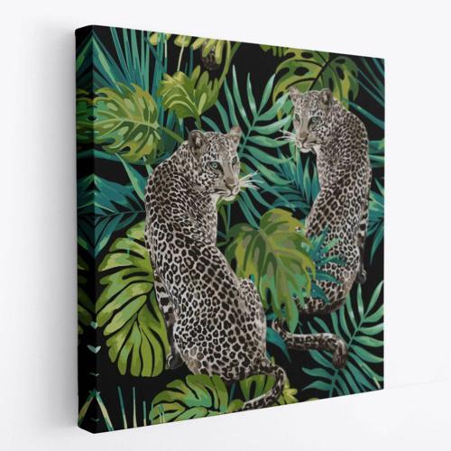 Leoparlar Hayvan Temalı Dekoratif Kanvas Tablo, Duvar Dekoru 5813