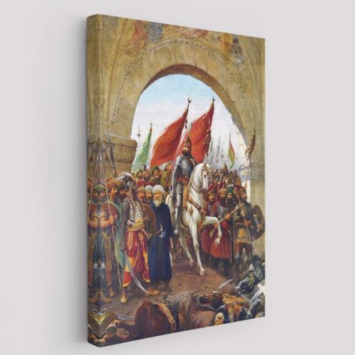 Fatih Sultan Mehmet İstanbul'a Girerken Zonaro Dekoratif Kanvas Tablo, Duvar Dekoru 5298