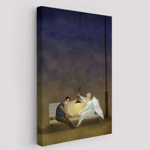 İyi İnsanlara Yardım Eden Melek Dekoratif Kanvas Tablo, Duvar Dekoru 6110