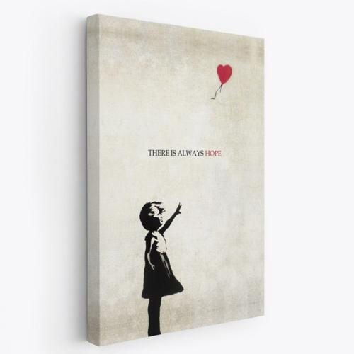 Kırmızı Balonlu Kız Banksy Modern Tarz Dekoratif Kanvas Tablo, Duvar Dekoru 4962