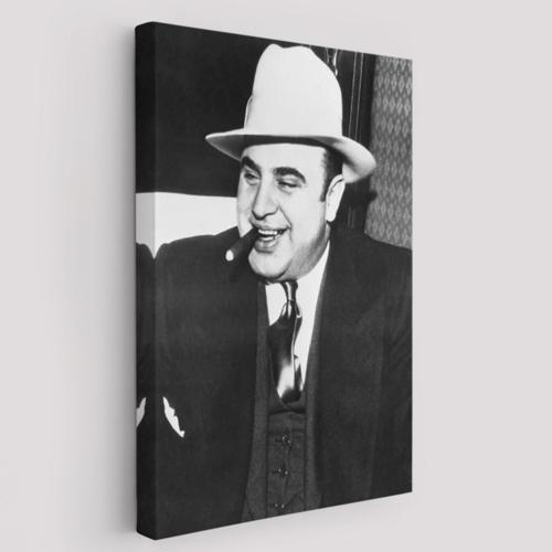Ünlü Mafya Al Capone Sabıka Fotoğrafı Dekoratif Kanvas Tablo, Duvar Dekoru 5292
