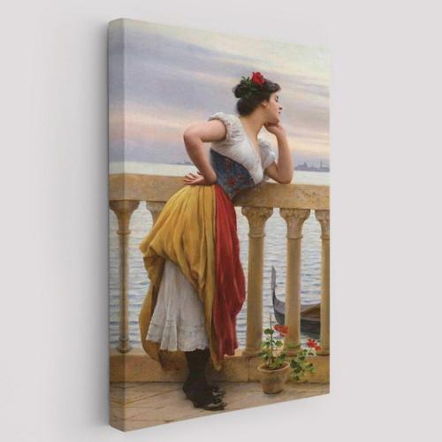 Bekleyiş Eseri Eugen von Blaas Dekoratif Kanvas Tablo, Duvar Dekoru 6117