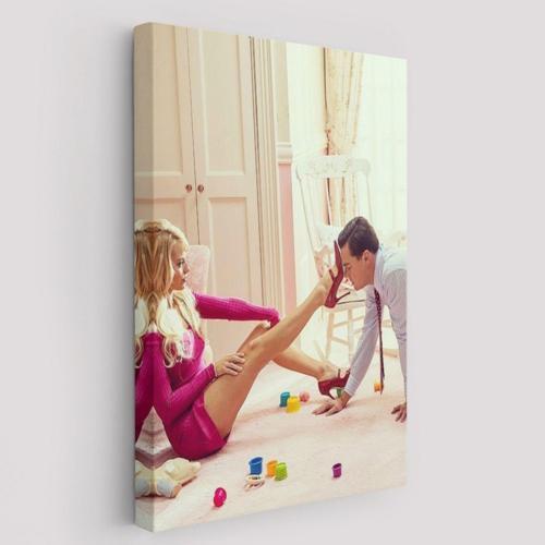 The Wolf of Wall Street Filmi Di Caprio ve Margot Robbie Dekoratif Kanvas Tablo 6036