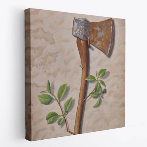 Gerçeküstü Sanat Çiçek Açan Balta Dekoratif Kanvas Tablo, Duvar Dekoru 5860