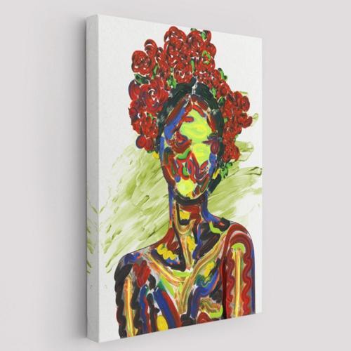 Modern Sanat Renkli Kadın Dekoratif Kanvas Tablo, Duvar Dekoru 6005