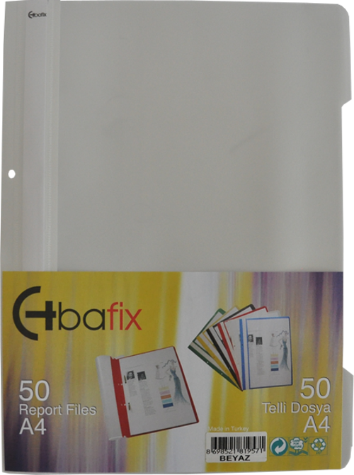 Telli Dosya Plastik A-4 Beyaz 66720 50 Li (1 Paket 50 Adet)