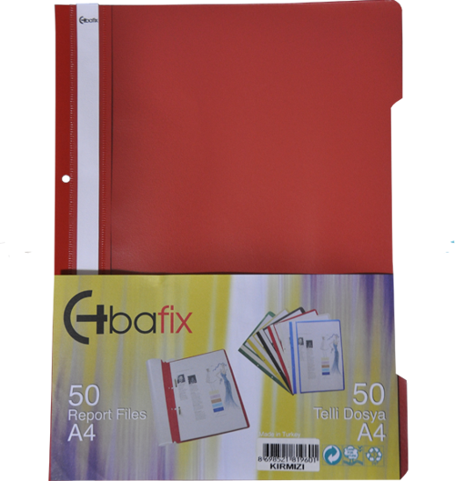 Telli Dosya Plastik A-4 Kırmızı 66722 50 Li (1 Paket 50 Adet)