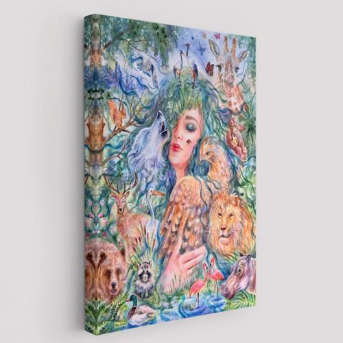 Dünya Hayvanlar Günü Temalı Dekoratif Kanvas Tablo, Duvar Dekoru 6001