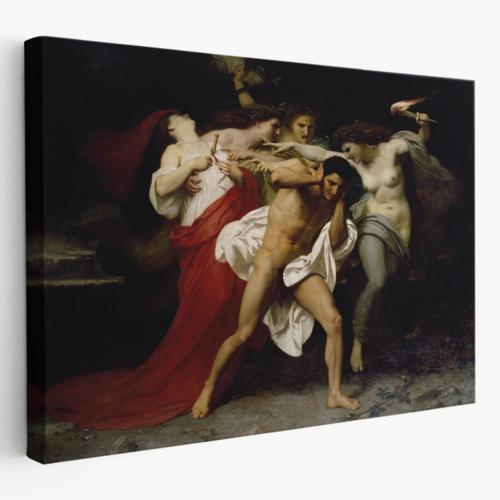 Orestes'in Pişmanlığı Öfkelilerin Peşinde Bouguereau Dekoratif Kanvas Tablo, Duvar Dekoru 6555