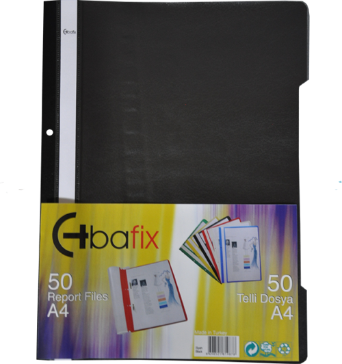 Telli Dosya Plastik A-4 Siyah 66728 50 Li (1 Paket 50 Adet)