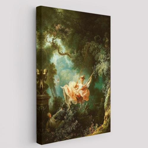 Salıncağın Mutlu Kazaları Eseri Jean-Honore Fragonard Dekoratif Kanvas Tablo, Duvar Dekoru 6253