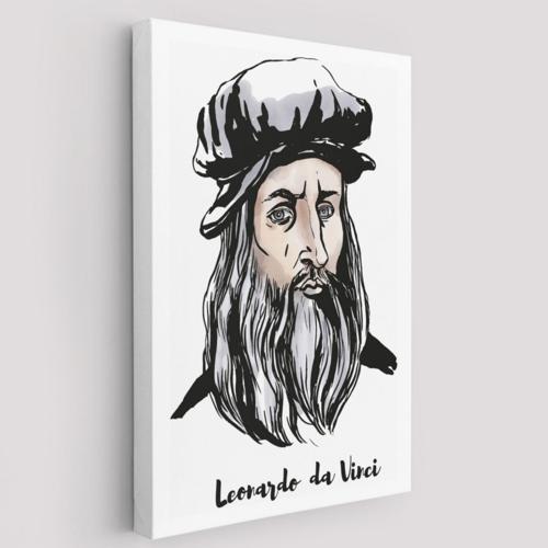 Leonardo da Vinci Ressam Bilim İnsanı Dekoratif Kanvas Tablo, Duvar Dekoru 5918