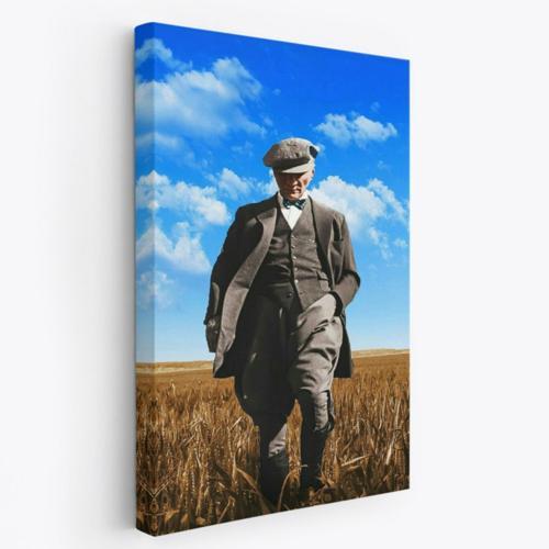 Mustafa Kemal Atatürk Portresi Dekoratif Kanvas Tablo, Duvar Dekoru FE129